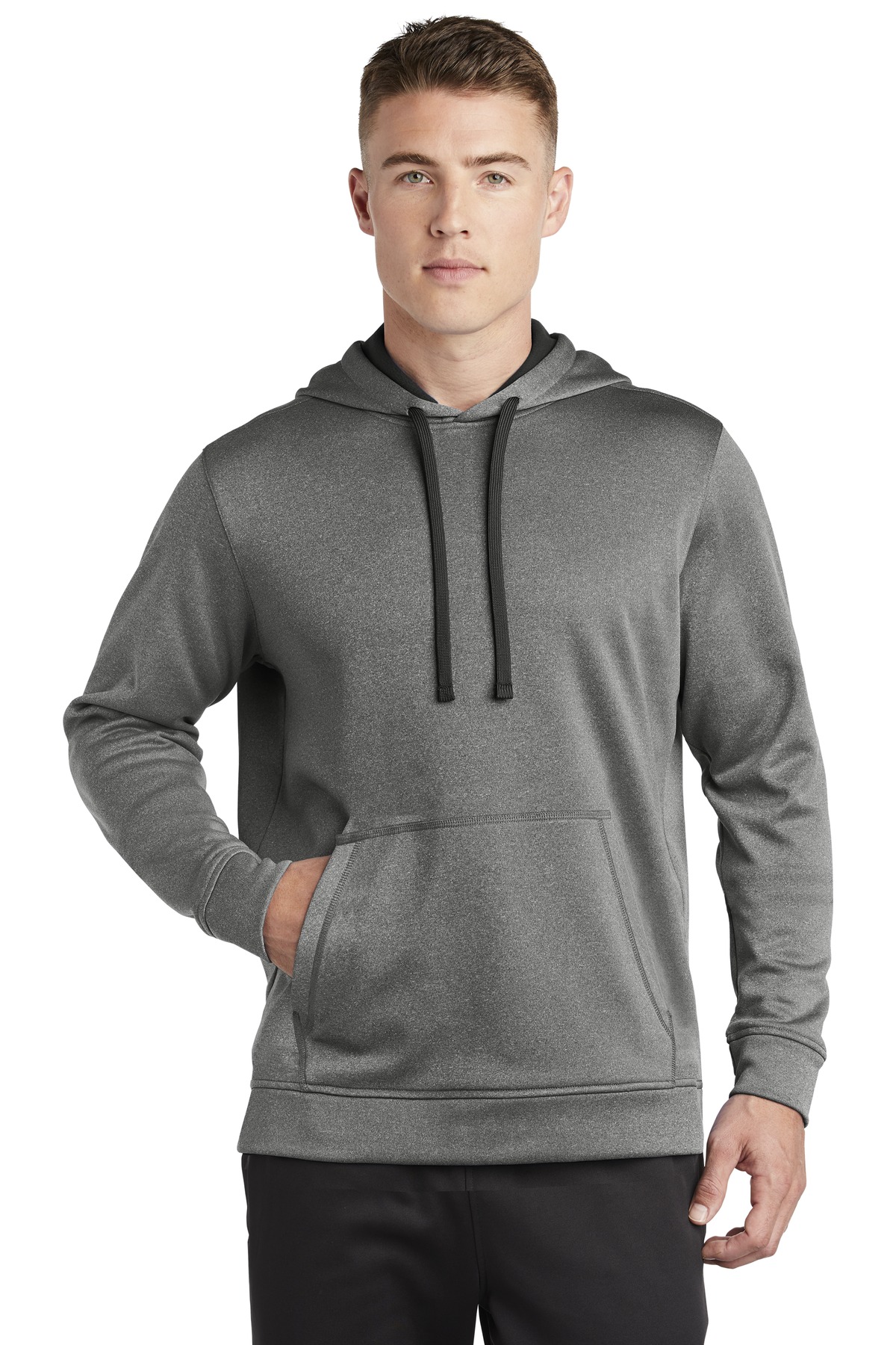 Sport-Tek  ®  PosiCharge  ®  Sport-Wick  ®  Heather Fleece Hooded Pullover. ST264