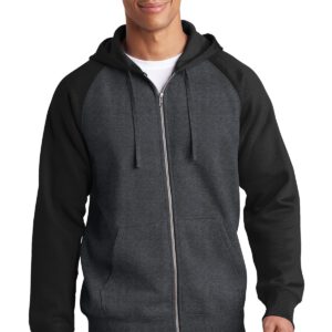 Sport-Tek ®  Raglan Colorblock Full-Zip Hooded Fleece Jacket.  ST269