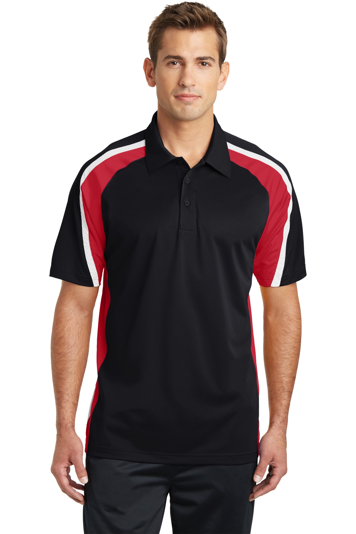 Sport-Tek ®  Tricolor Micropique Sport-Wick ®  Polo. ST654