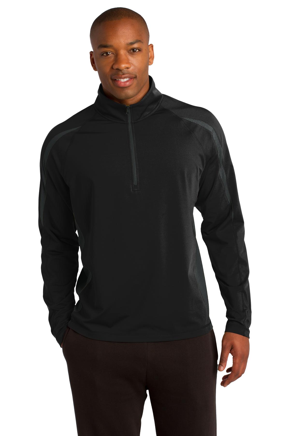 Sport-Tek ®  Sport-Wick ®  Stretch 1/2-Zip Colorblock Pullover. ST851