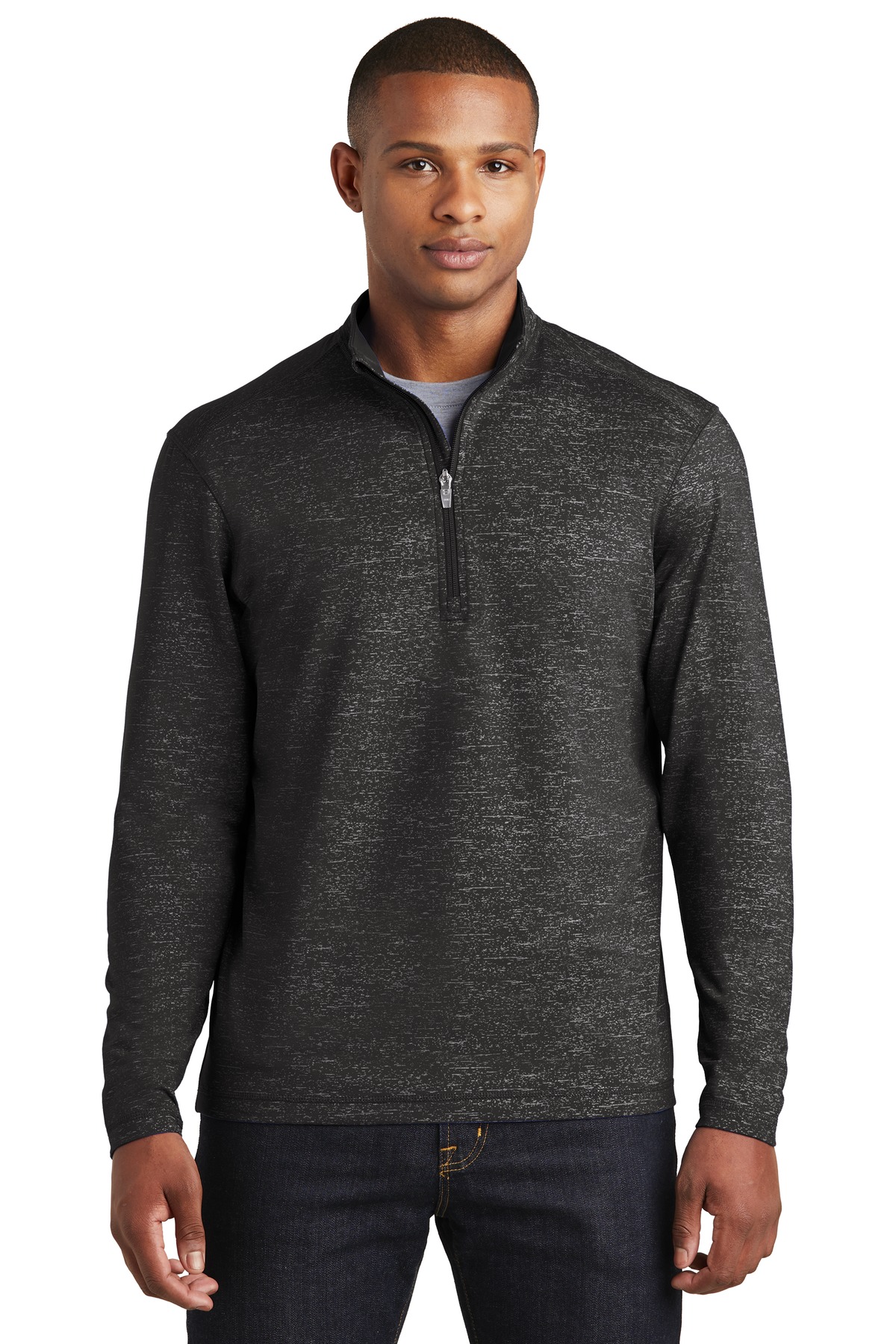 Sport-Tek  ®  Sport-Wick  ®  Stretch Reflective Heather 1/2-Zip Pullover. ST855