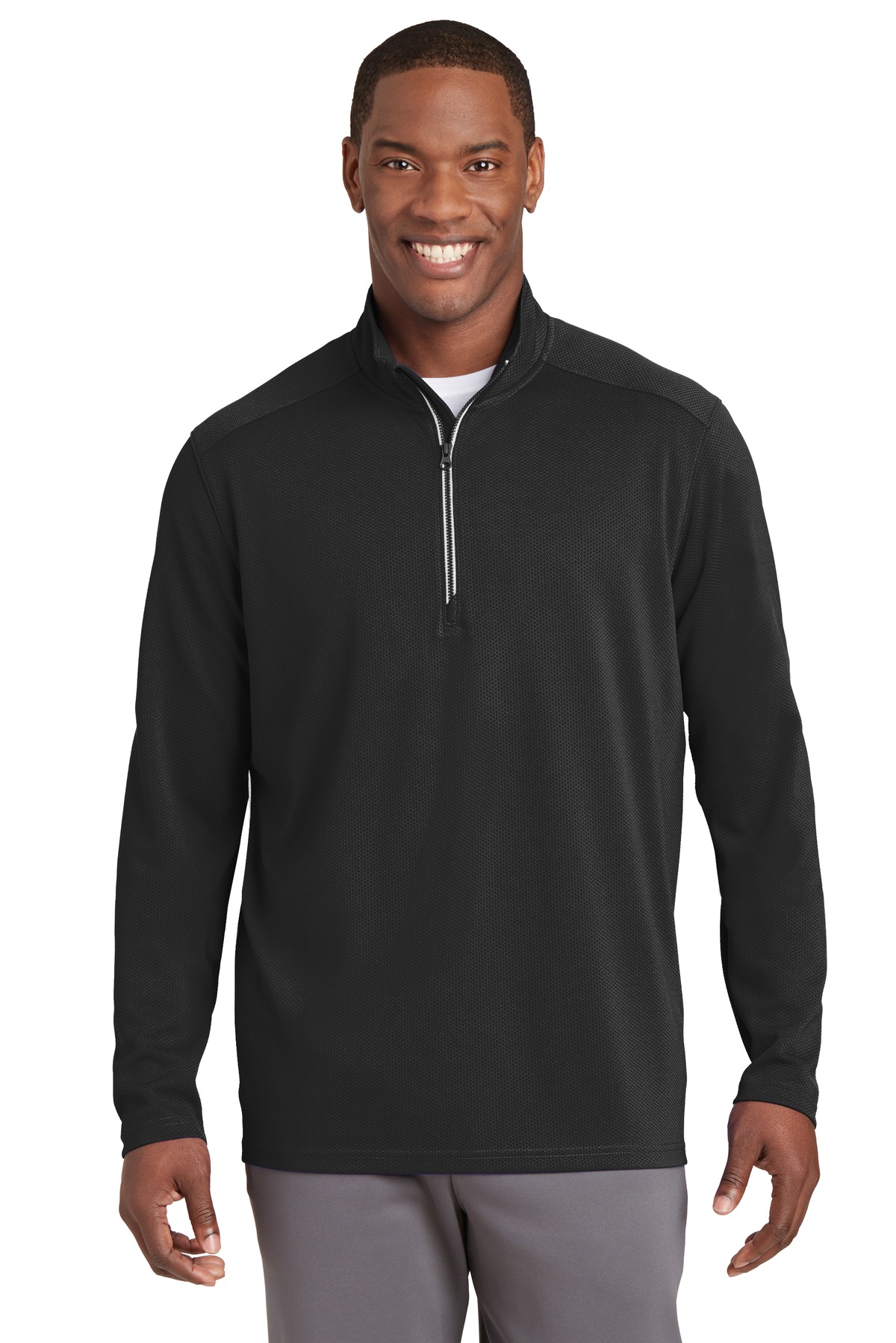 Sport-Tek ®  Sport-Wick ®  Textured 1/4-Zip Pullover.  ST860