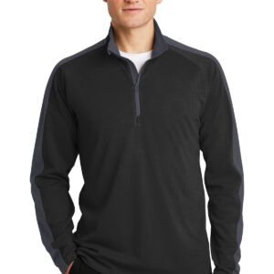 Sport-Tek ®  Sport-Wick ®  Textured Colorblock 1/4-Zip Pullover. ST861