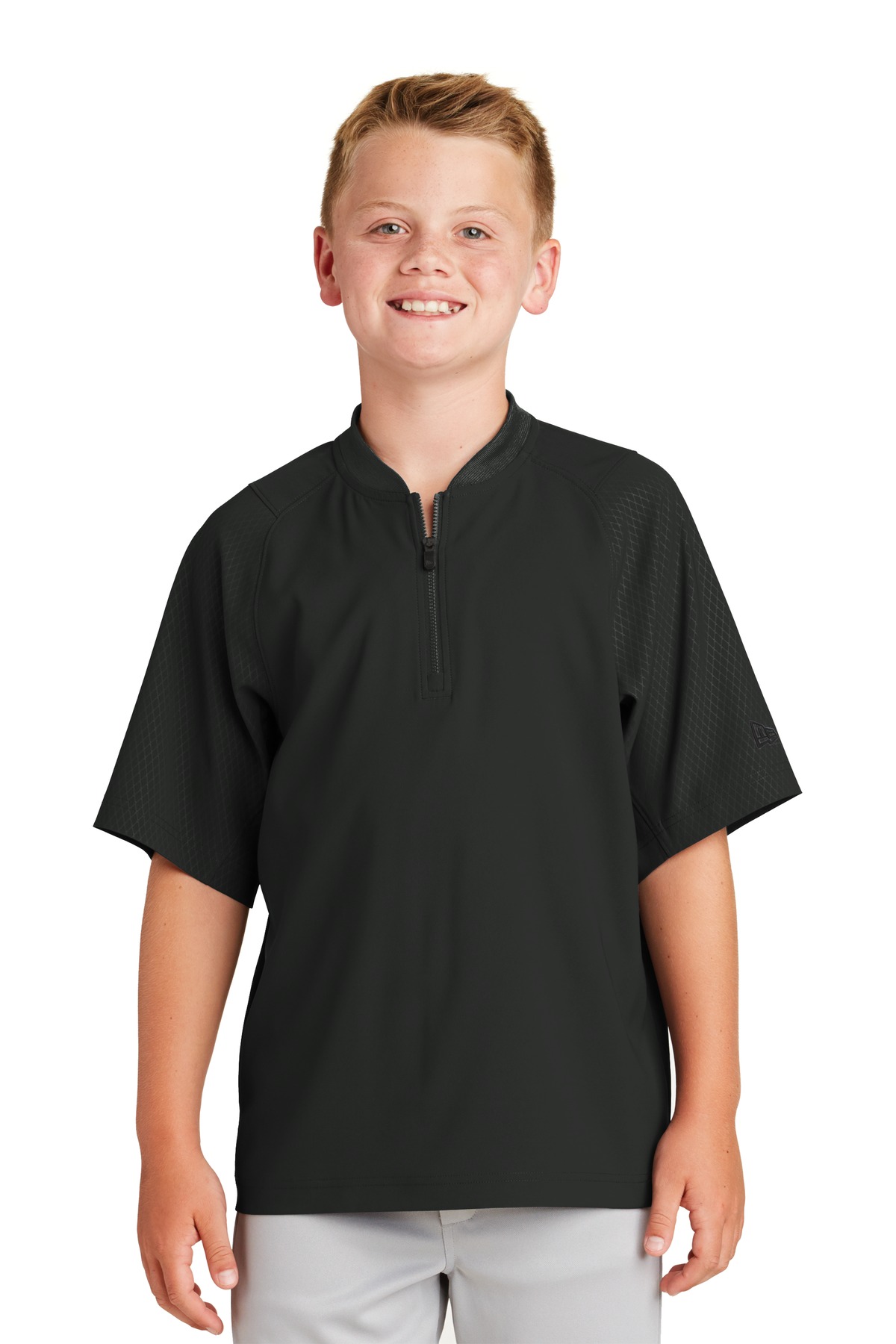 New Era  ®  Youth Cage Short Sleeve 1/4-Zip Jacket. YNEA600