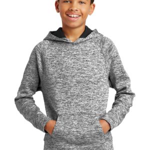 Sport-Tek ®  Youth PosiCharge ®  Electric Heather Fleece Hooded Pullover. YST225