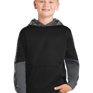 Sport-Tek ®  Youth Sport-Wick ®  Mineral Freeze Fleece Colorblock Hooded Pullover. YST231