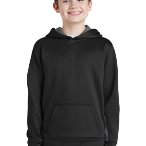 Sport-Tek ®  Youth Sport-Wick ®  Fleece Colorblock Hooded Pullover.  YST235