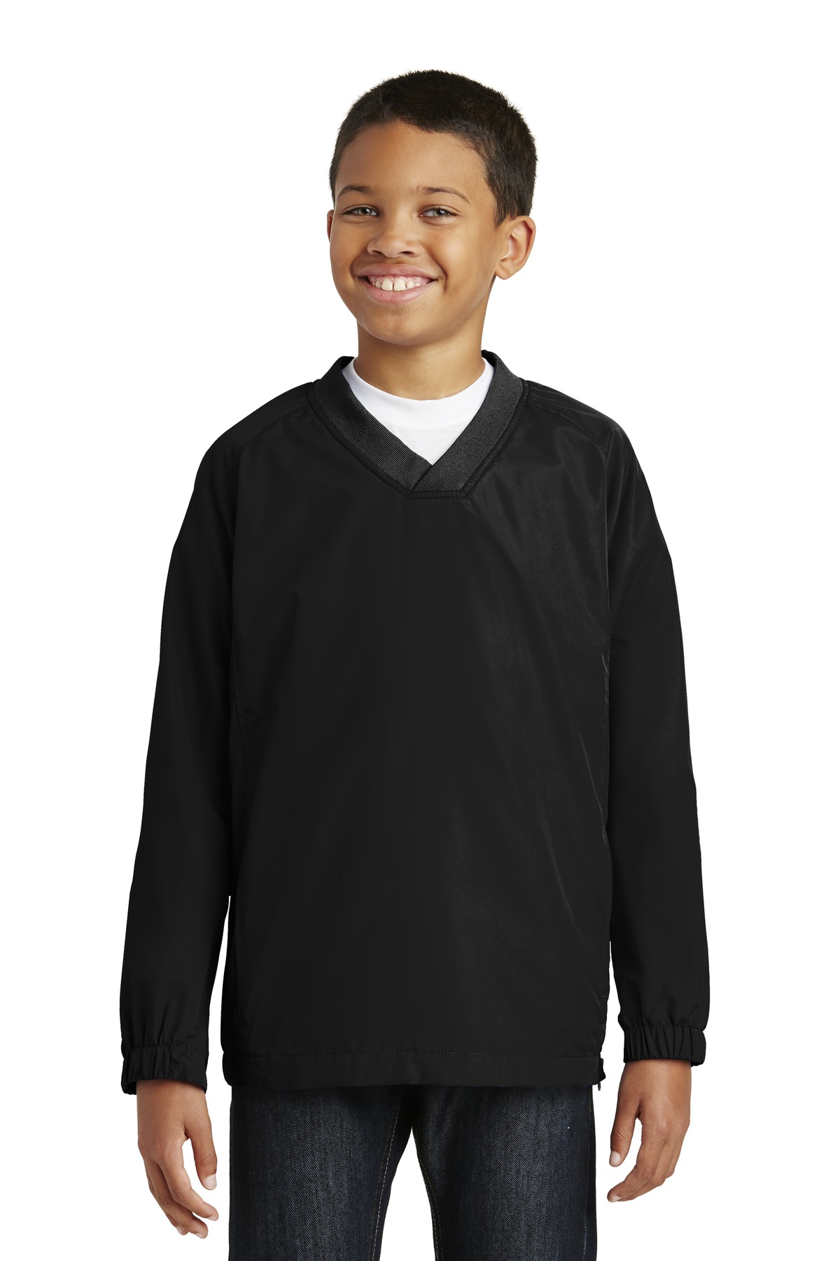 Sport-Tek ®  Youth V-Neck Raglan Wind Shirt. YST72